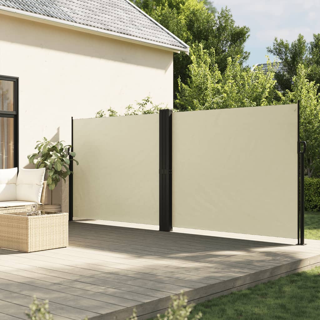 sammenrullelig sidemarkise 180x1000 cm cremefarvet