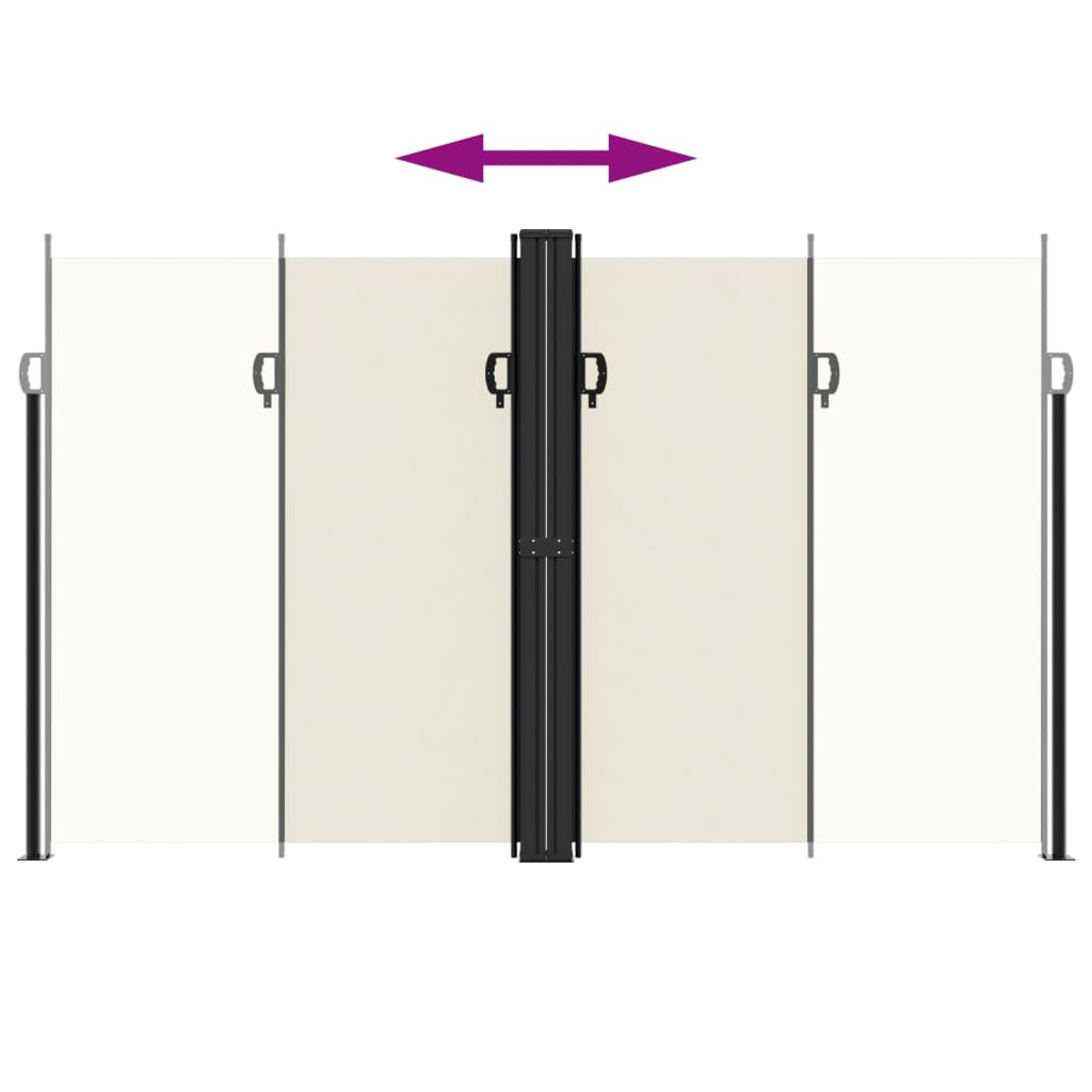 sammenrullelig sidemarkise 200x1000 cm cremefarvet