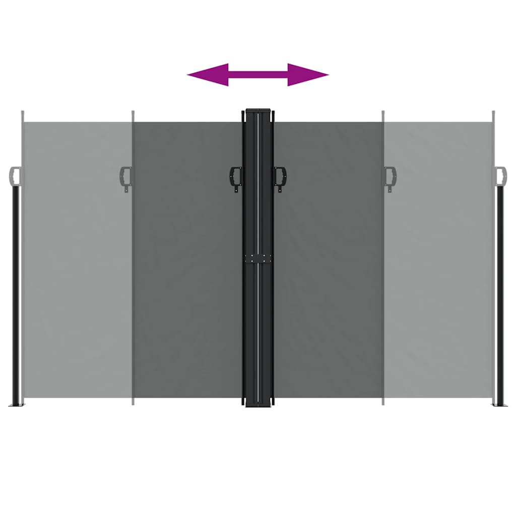 sammenrullelig sidemarkise 200x1000 cm antracitgrå
