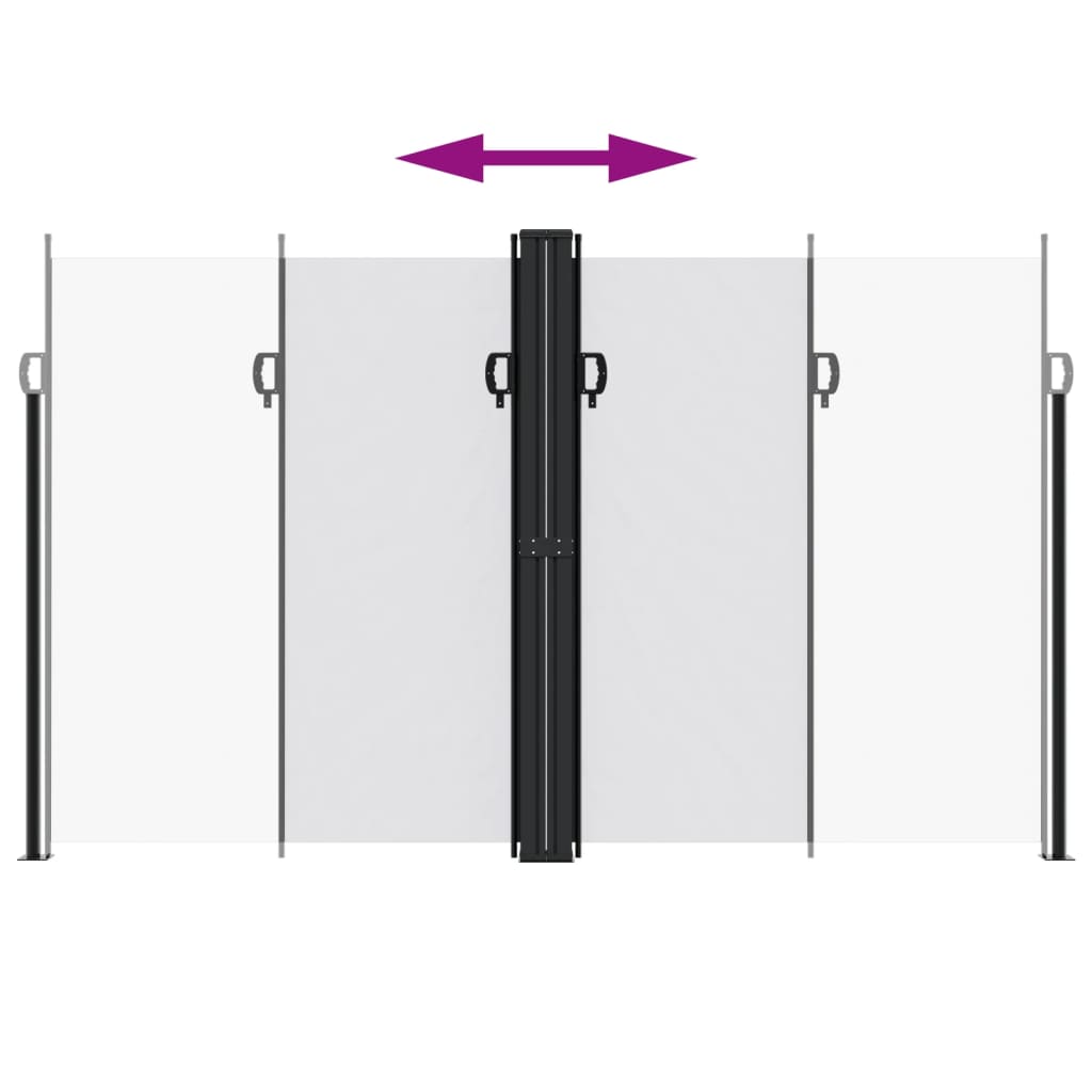 sidemarkise 200x1000 cm sammenrullelig hvid