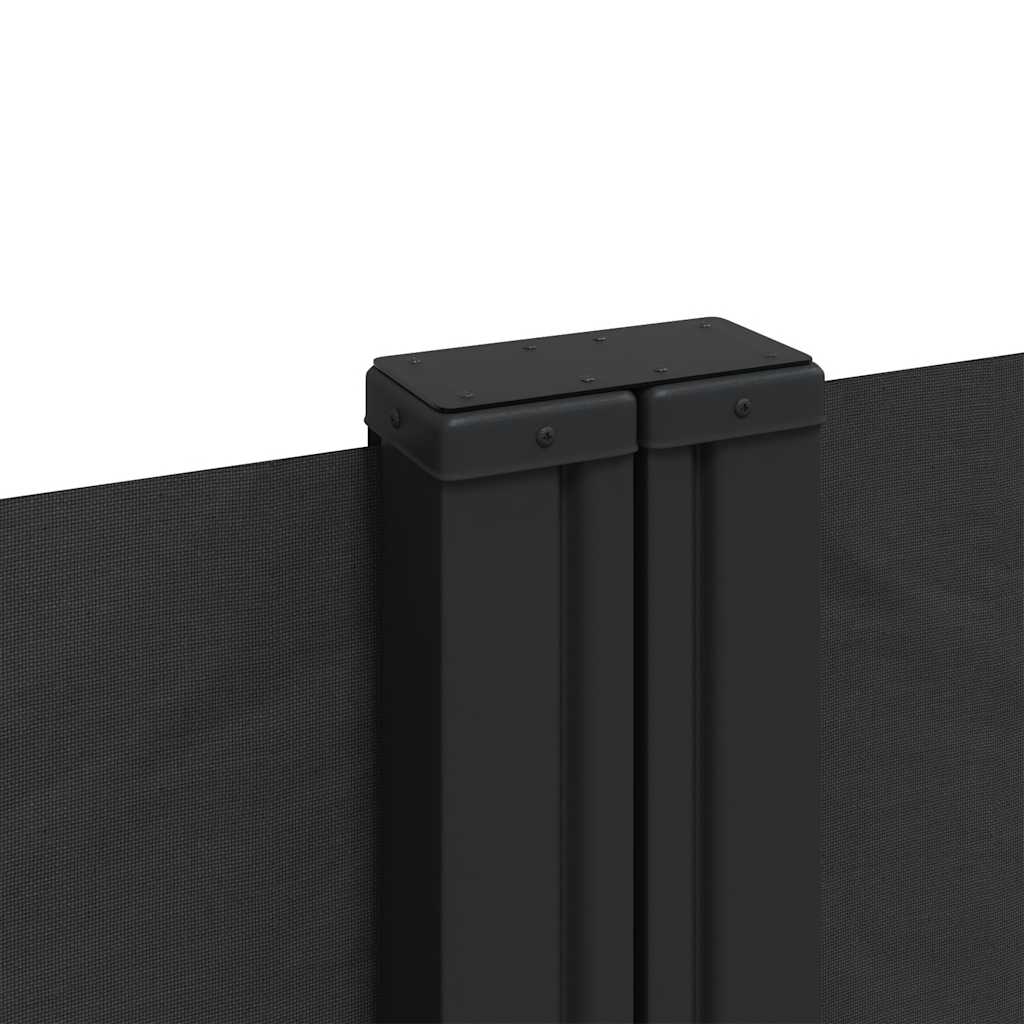 sidemarkise 120x1200 cm sammenrullelig sort