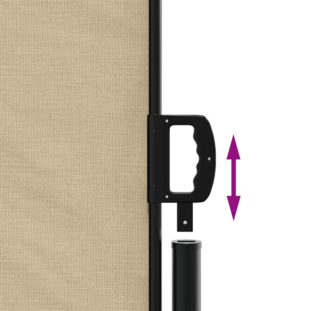 sidemarkise 120x1000 cm sammenrullelig beige