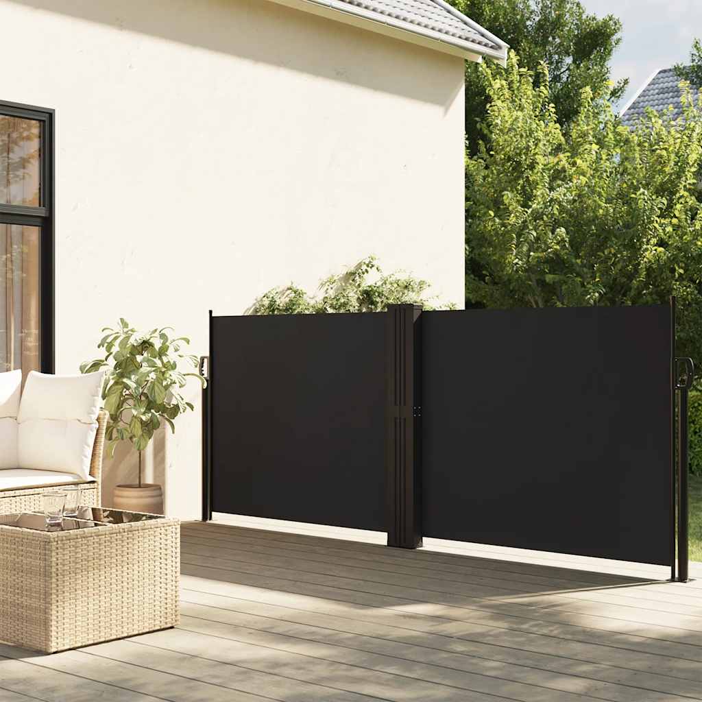 sidemarkise 140x1200 cm sammenrullelig sort