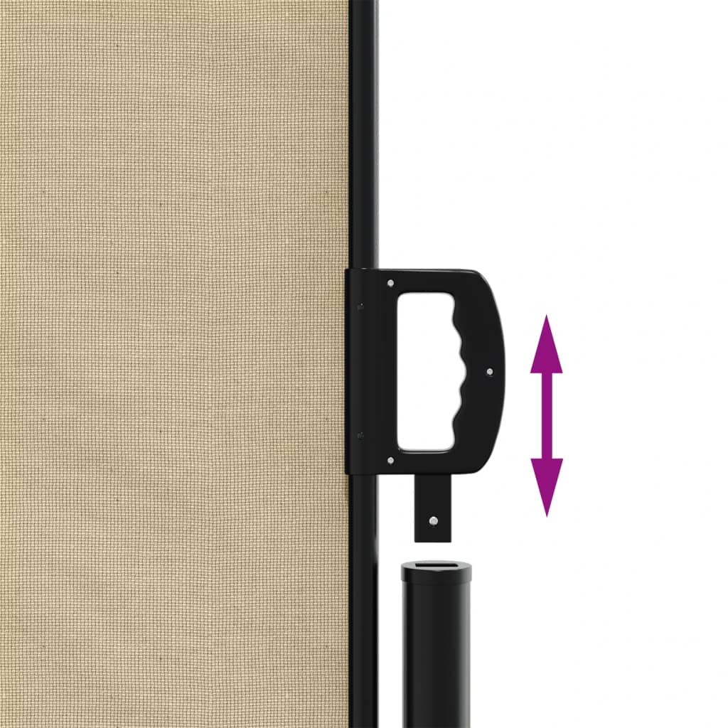 sidemarkise 140x1200 cm sammenrullelig beige