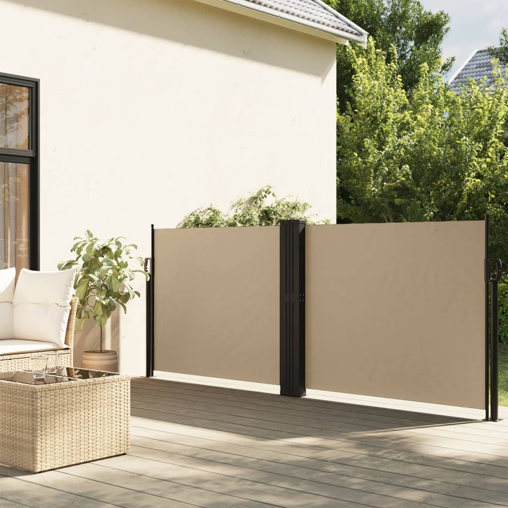 sidemarkise 140x1200 cm sammenrullelig beige