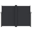 sammenrullelig sidemarkise 180x1200 cm sort