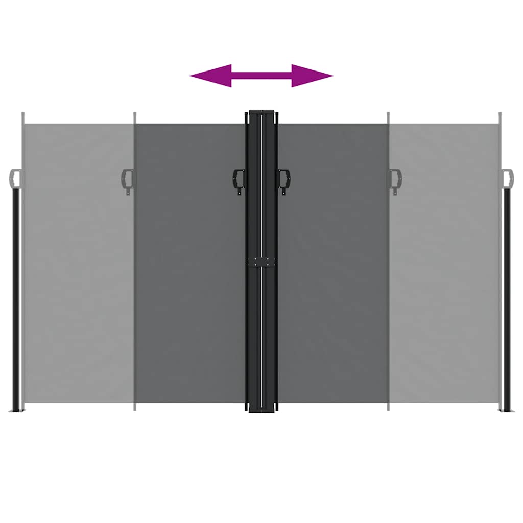 sammenrullelig sidemarkise 200x1200 cm sort