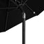 parasol med stålstang 225x225x212 cm sort
