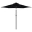 parasol med LED-lys og stålstang 225x225x212 cm sort