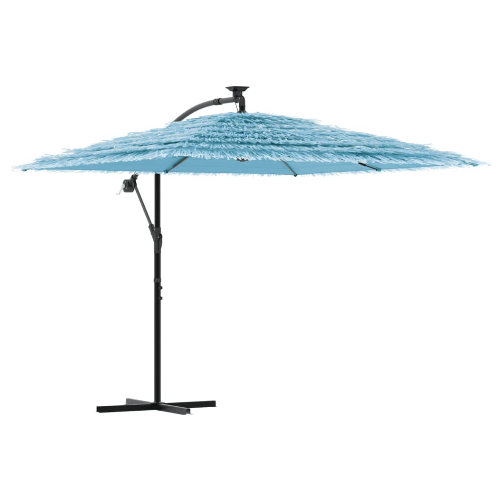 haveparasol med stålstang 246x246x230 cm blå