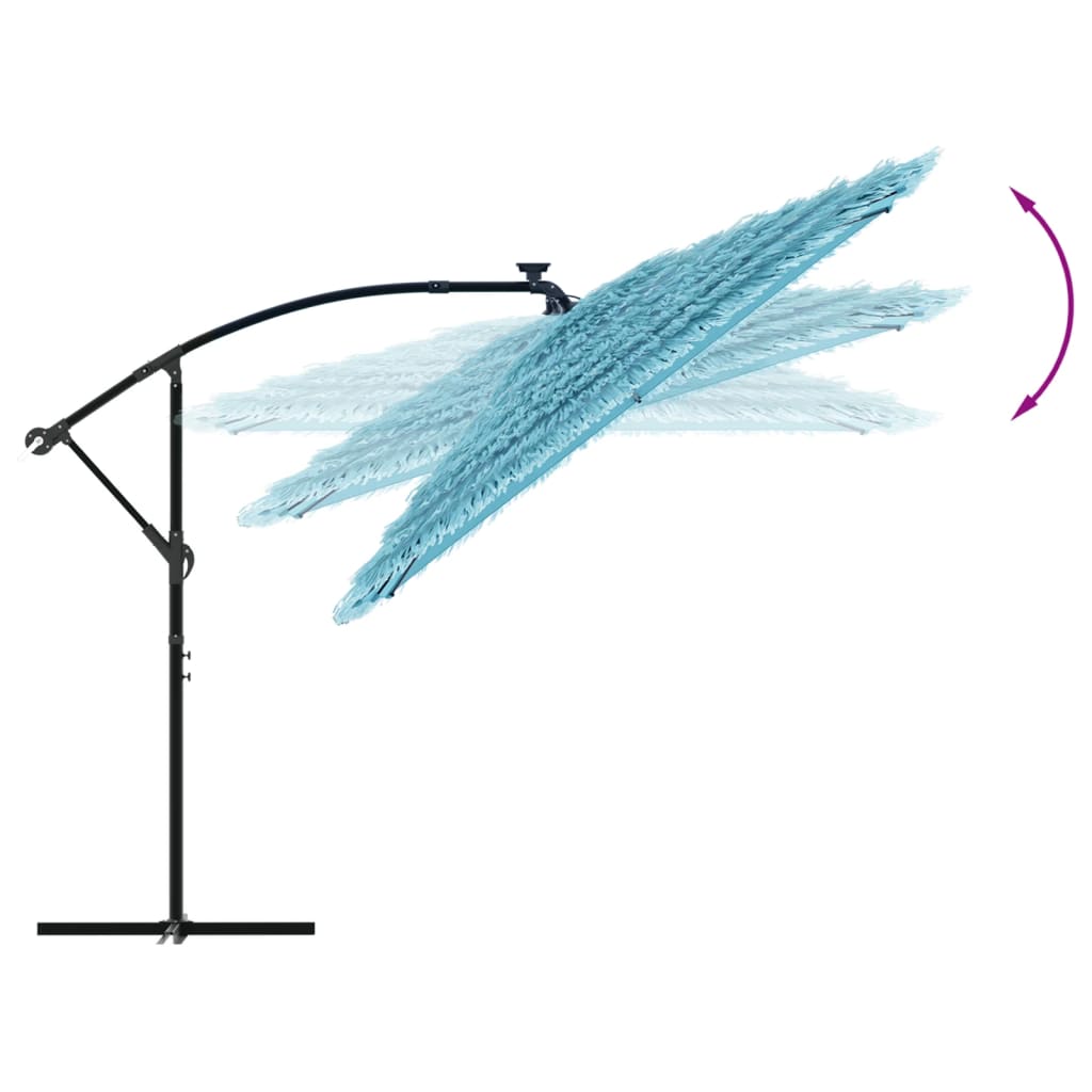 haveparasol med stålstang 246x246x230 cm blå