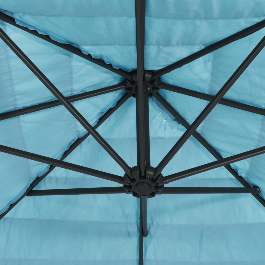 haveparasol med stålstang 246x246x230 cm blå