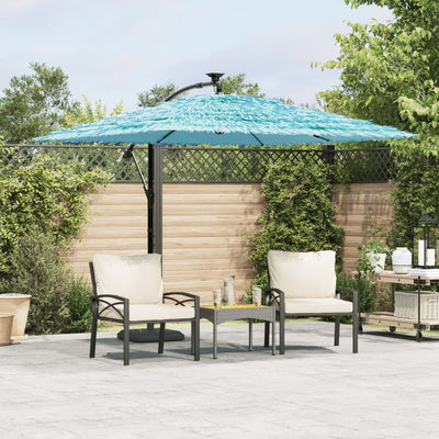 haveparasol med stålstang 246x246x230 cm blå