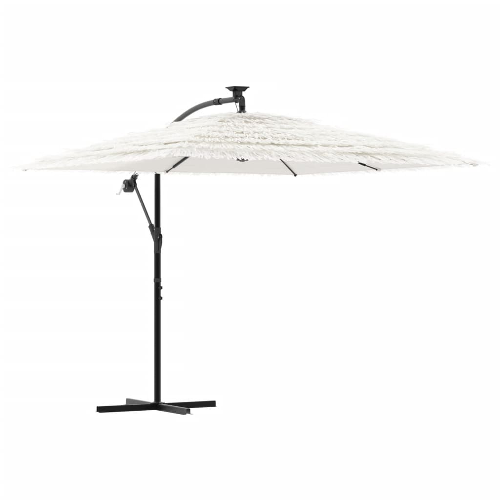 haveparasol med stålstang 246x246x230 cm hvid