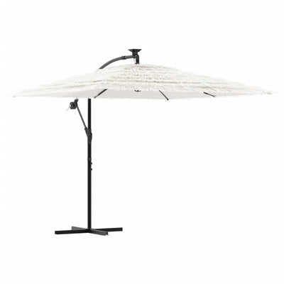 haveparasol med stålstang 246x246x230 cm hvid