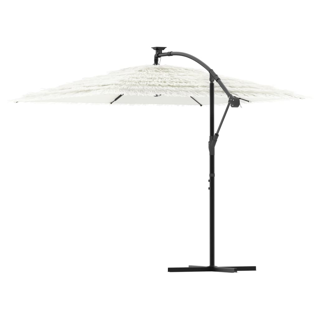 haveparasol med stålstang 246x246x230 cm hvid