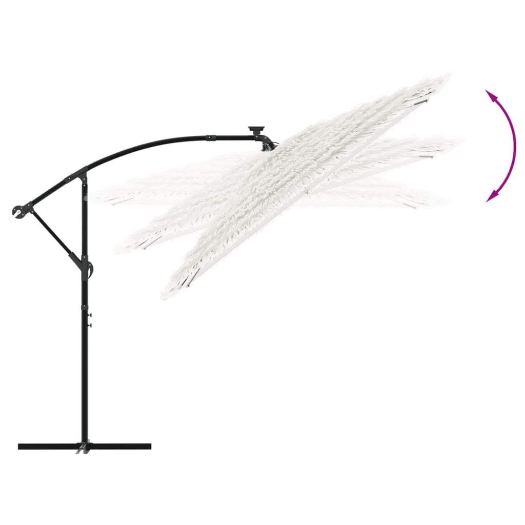 haveparasol med stålstang 246x246x230 cm hvid