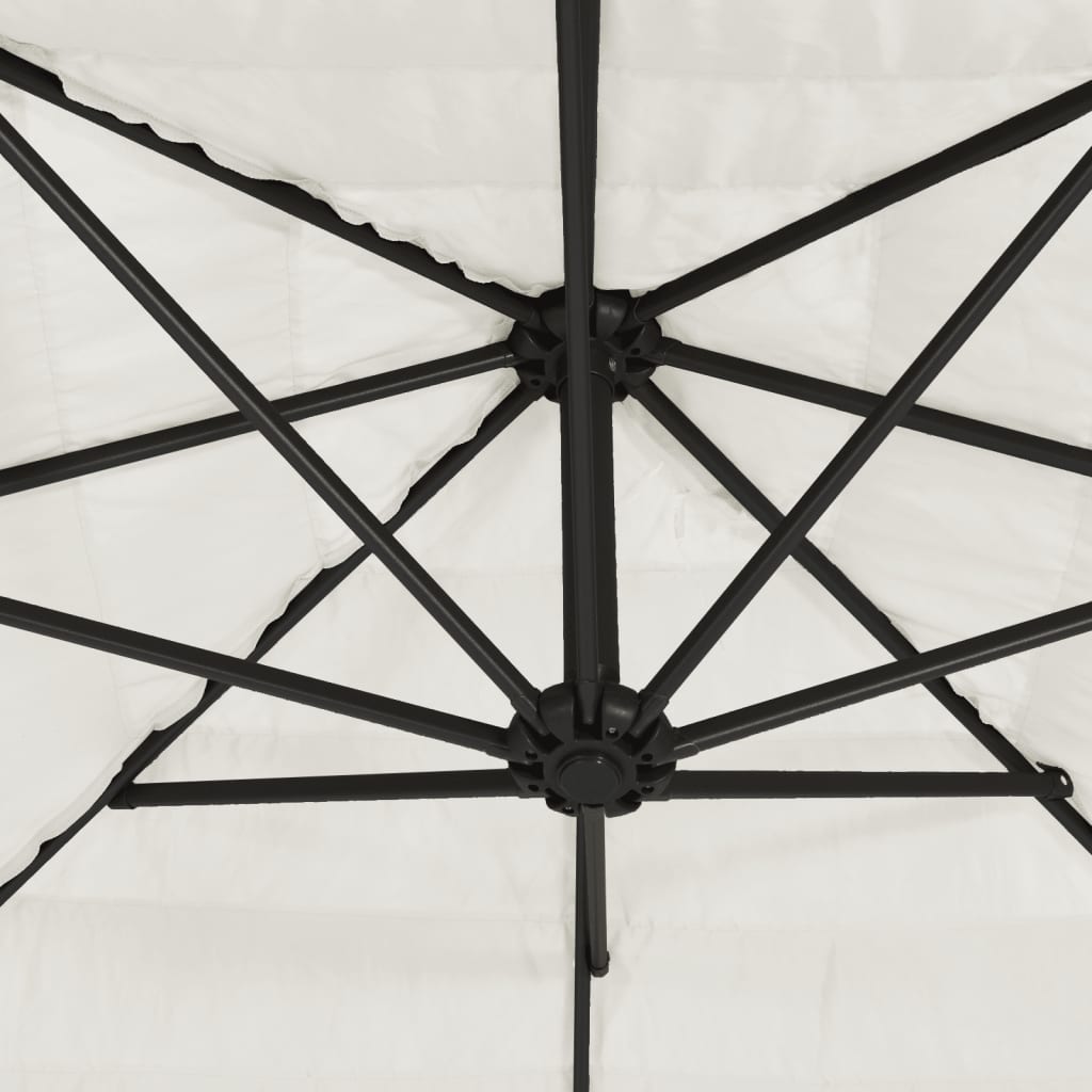 haveparasol med stålstang 246x246x230 cm hvid