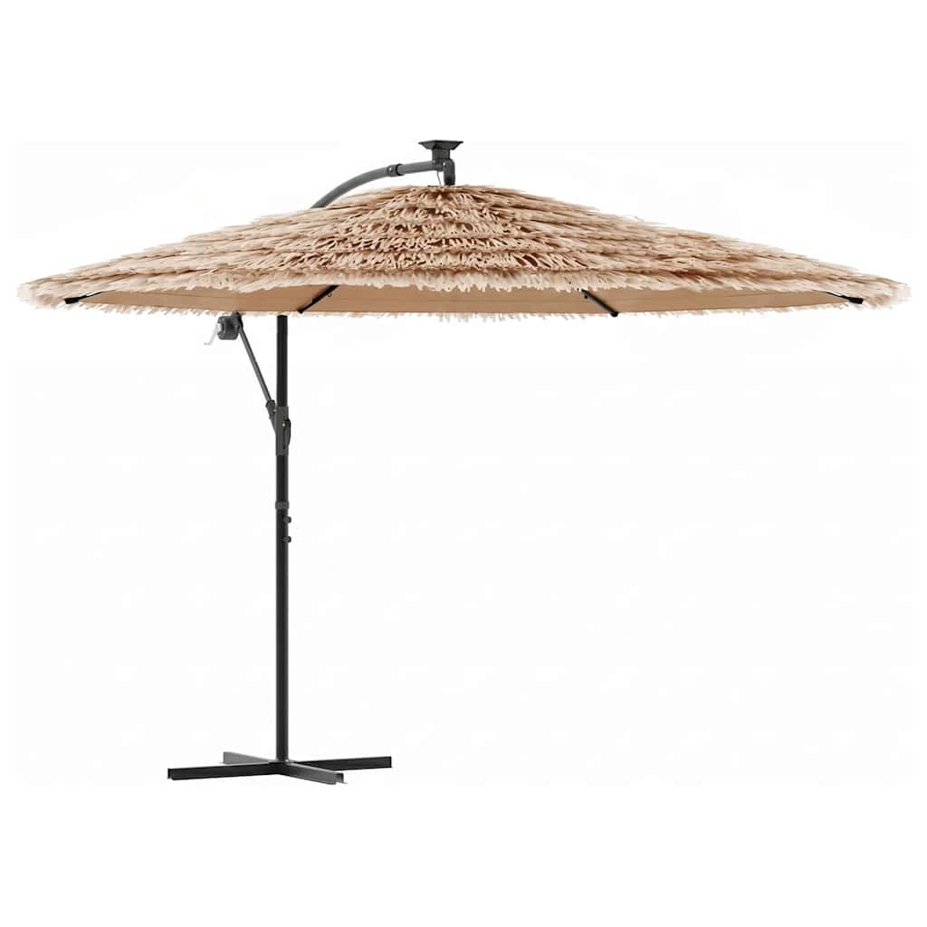 haveparasol med stålstang 269x269x235 cm brun