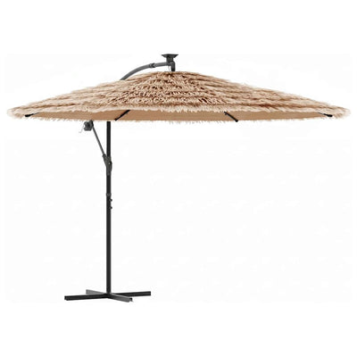 haveparasol med stålstang 269x269x235 cm brun