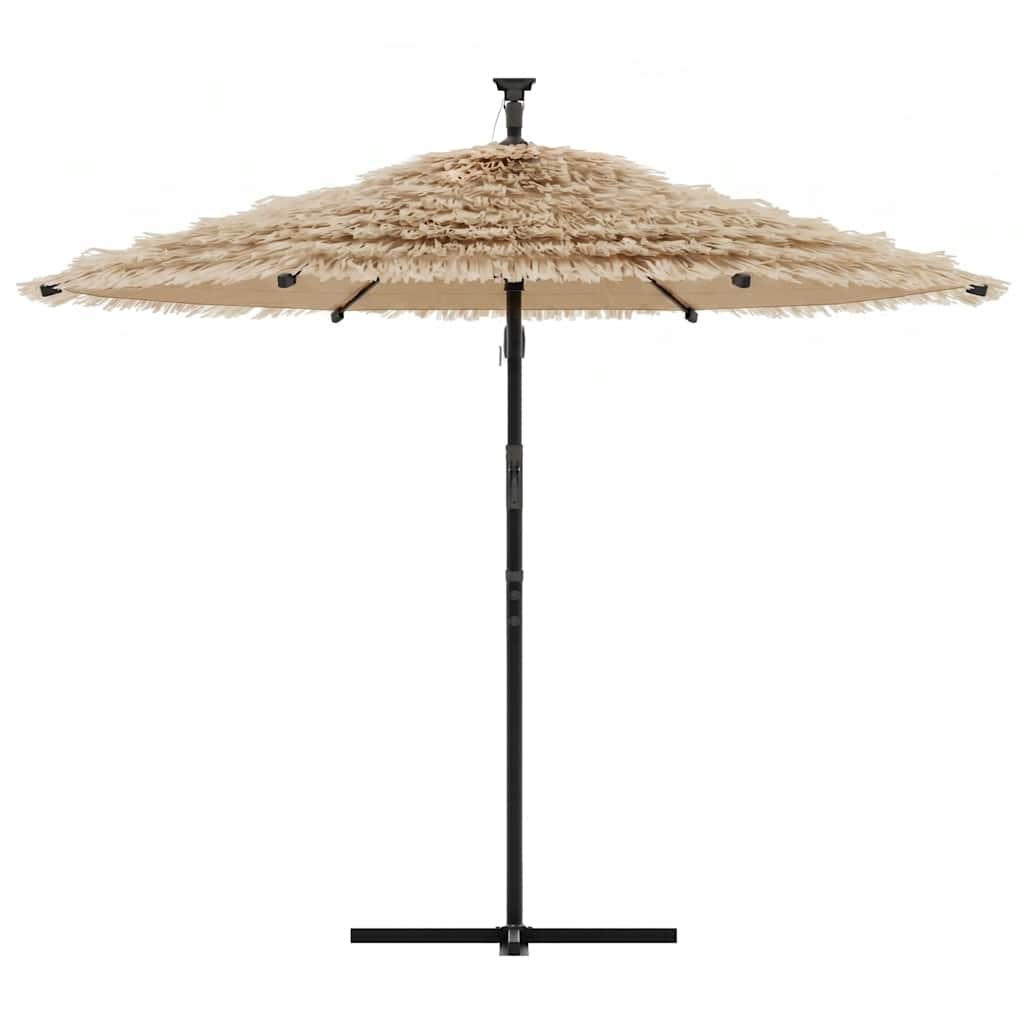 haveparasol med stålstang 269x269x235 cm brun