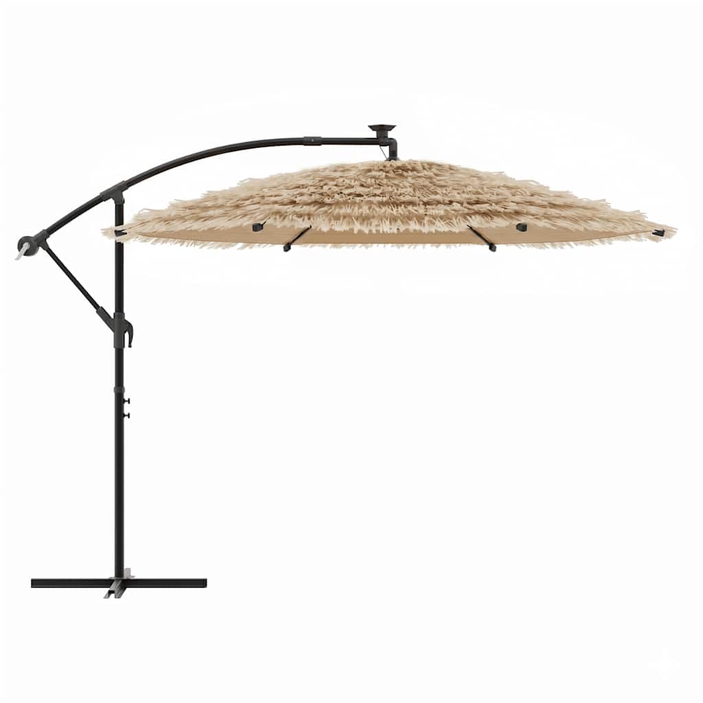 haveparasol med stålstang 269x269x235 cm brun