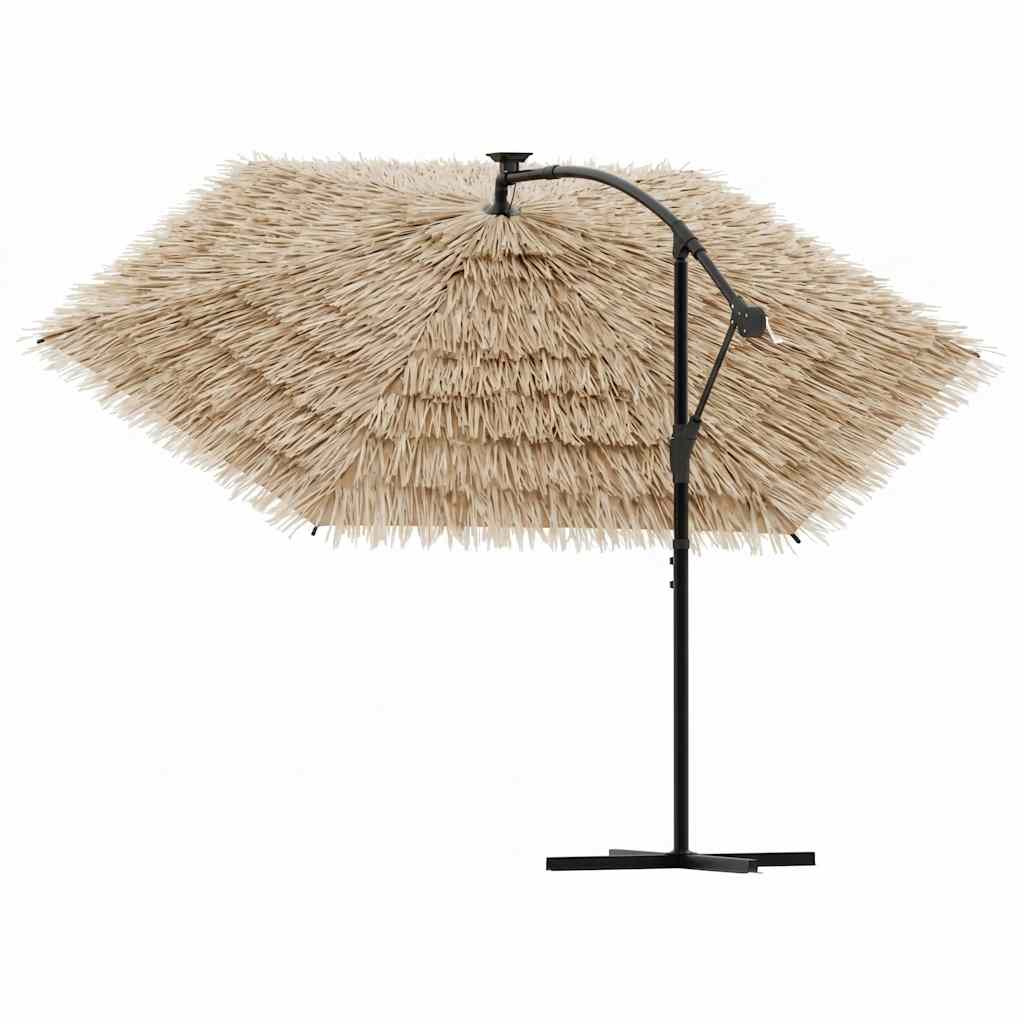 haveparasol med stålstang 269x269x235 cm brun