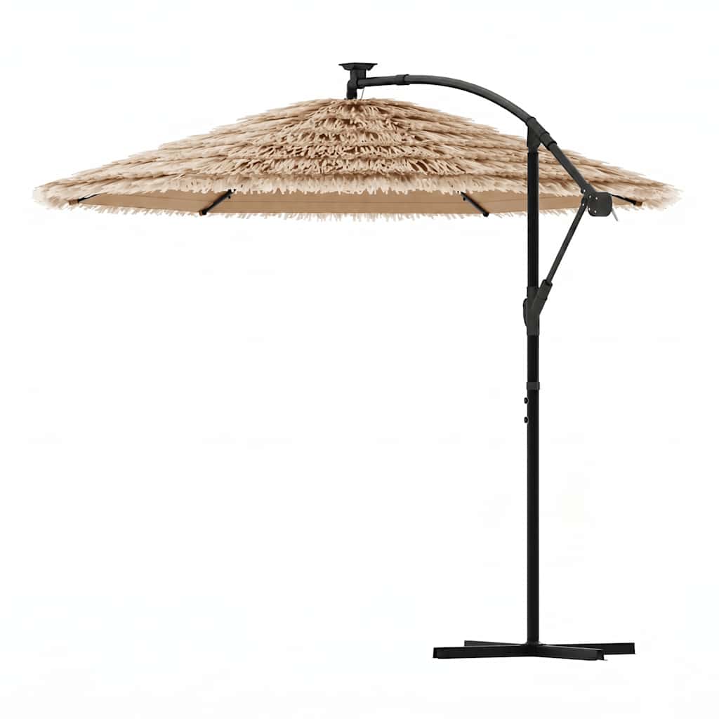 haveparasol med stålstang 269x269x235 cm brun