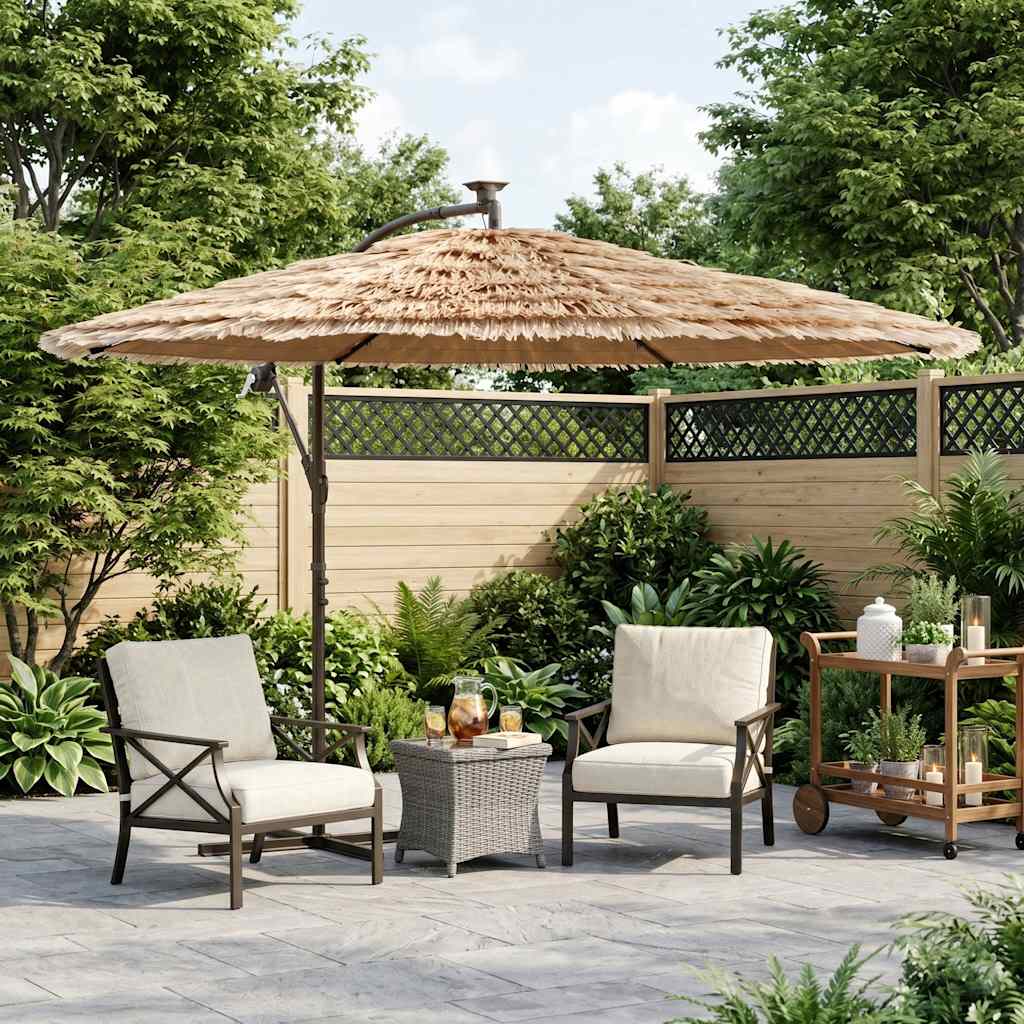 haveparasol med stålstang 269x269x235 cm brun