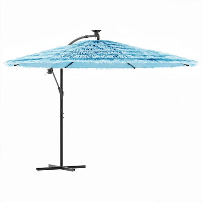 haveparasol med stålstang 269x269x235 cm blå