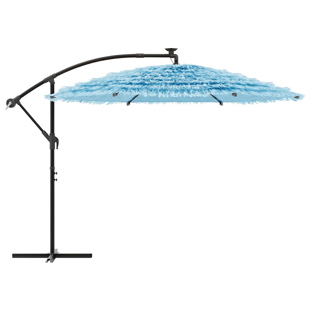 haveparasol med stålstang 269x269x235 cm blå