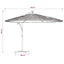 haveparasol med stålstang 269x269x235 cm blå