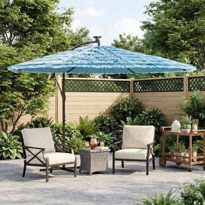 haveparasol med stålstang 269x269x235 cm blå