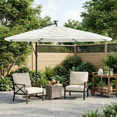 haveparasol med stålstang 269x269x235 cm hvid