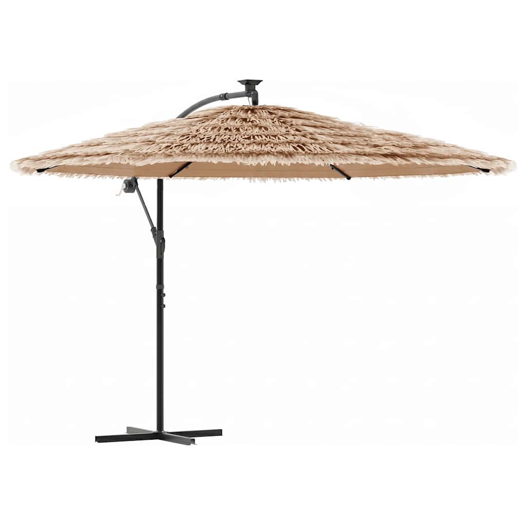 haveparasol med stålstang 290x290x238 cm brun