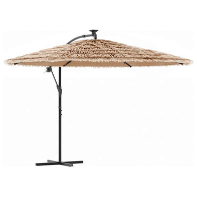 haveparasol med stålstang 290x290x238 cm brun