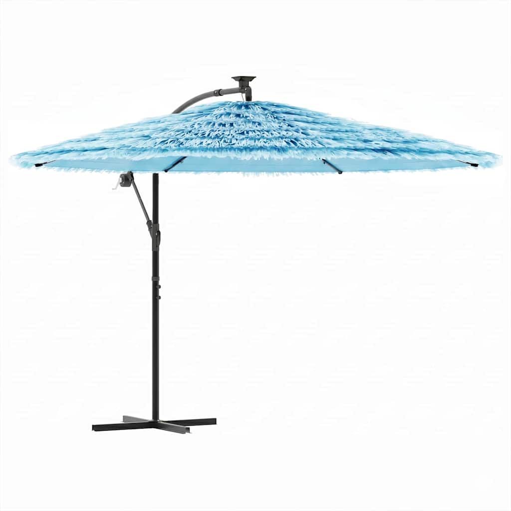 haveparasol med stålstang 290x290x238 cm blå
