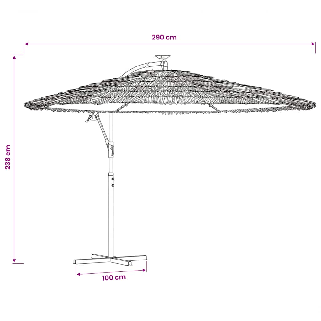 haveparasol med stålstang 290x290x238 cm grøn