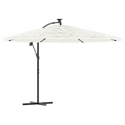haveparasol med stålstang 290x290x238 cm hvid