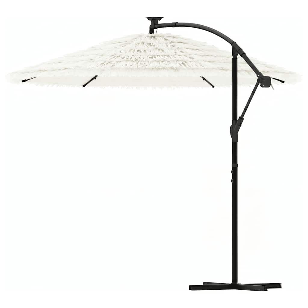 haveparasol med stålstang 290x290x238 cm hvid