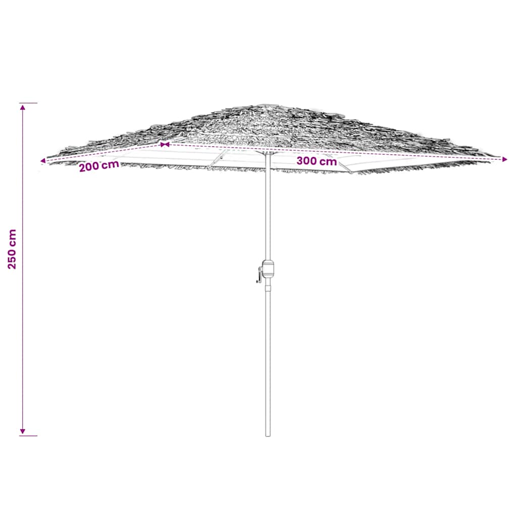 haveparasol med stålstang 300x200x250 cm brun