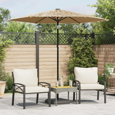 parasol med stålstang 223x223x213 cm brun