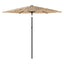 haveparasol med stålstang 268x268x226 cm brun