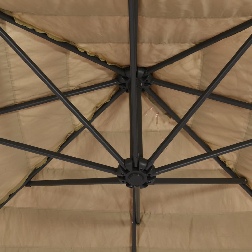 haveparasol med stålstang 268x268x226 cm brun