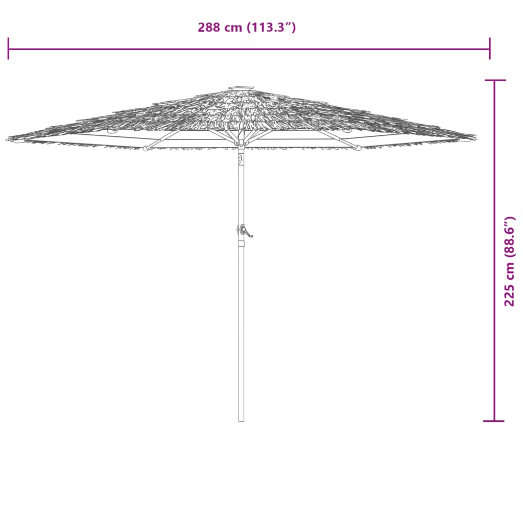 haveparasol med stålstang 288x288x225 cm hvid