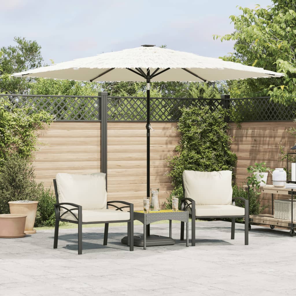 haveparasol med stålstang 288x288x225 cm hvid