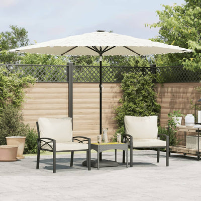 haveparasol med stålstang 288x288x225 cm hvid