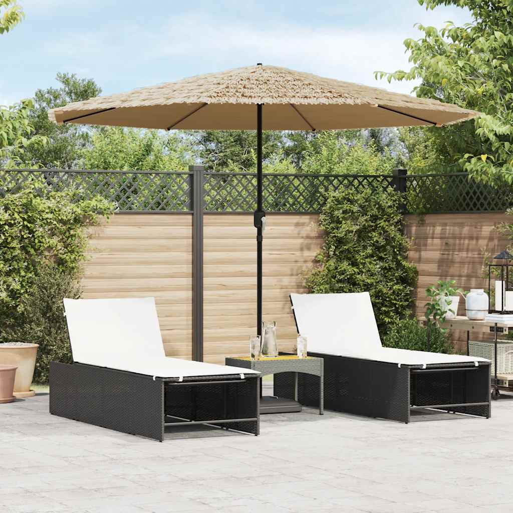 haveparasol med stålstang 324x324x247 cm brun