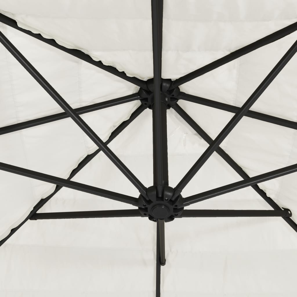 parasol med stålstang 324x324x247 cm hvid