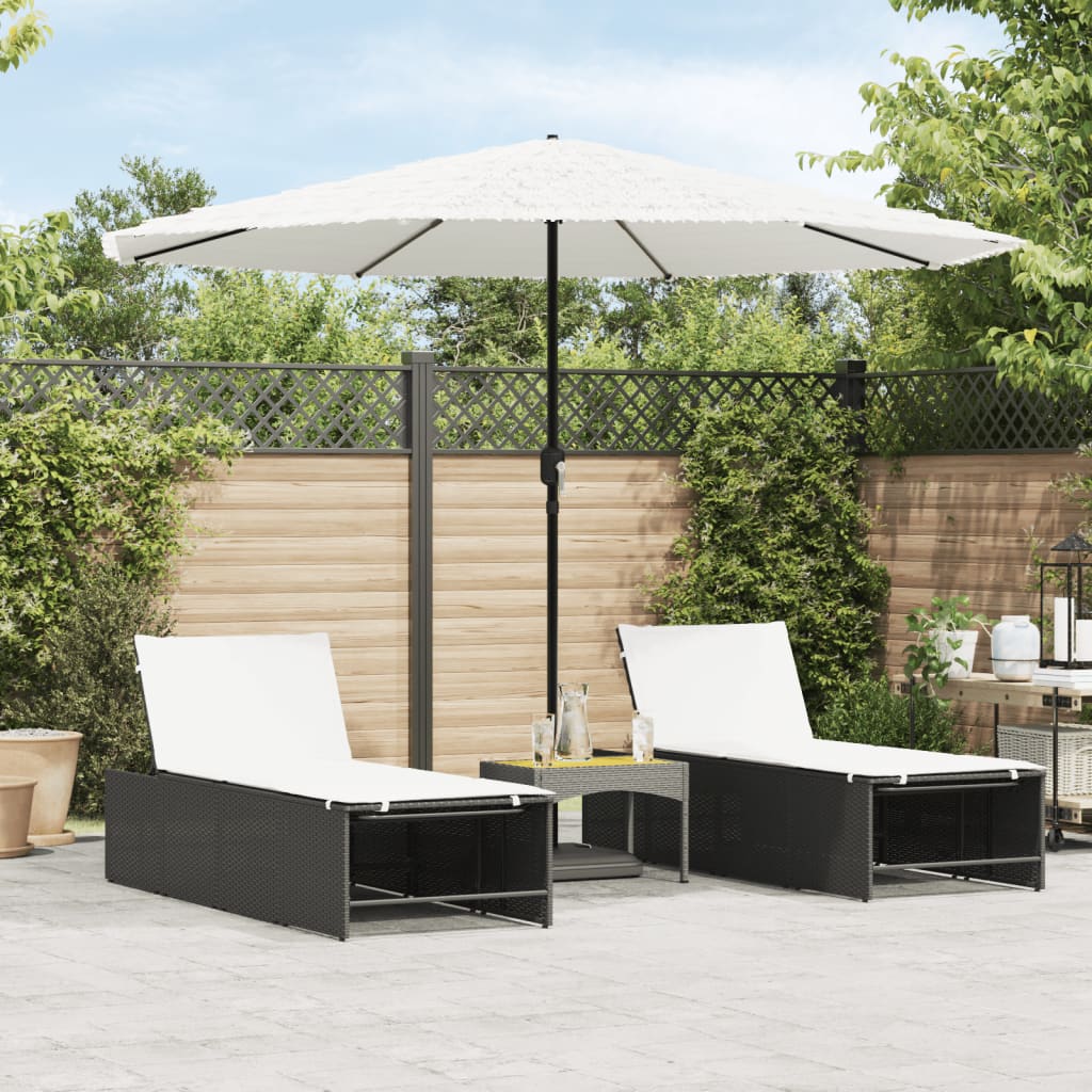 parasol med stålstang 324x324x247 cm hvid